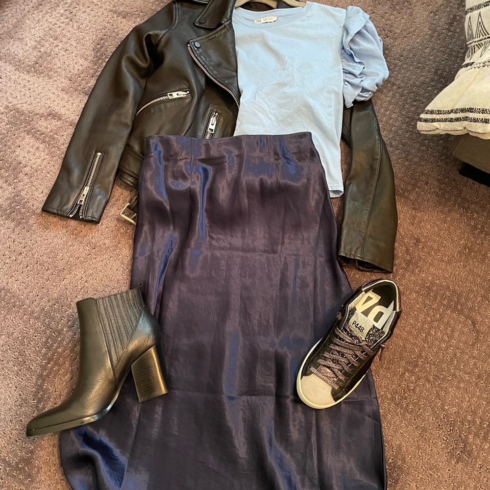 Babaton Midnight Blue Midi Skirt